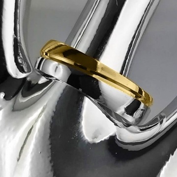 КО8М ЗОЛОТО-СЕРЕБРЯНОЕ ОБРУЧАЛЬНОЕ КОЛЬЦО СТАЛЬ 7,8,9 15ММ