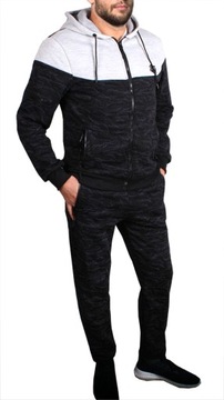 СПОРТИВНЫЙ КОСТЮМ мужской УТЕПЛЕННЫЙ, толстовка, КАПЮШОН, 2019, серый S