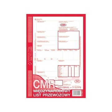 CMR MIĘDZYNARODOWY LIST PRZEWOZOWY ORG+5 KOPII A4 800-3