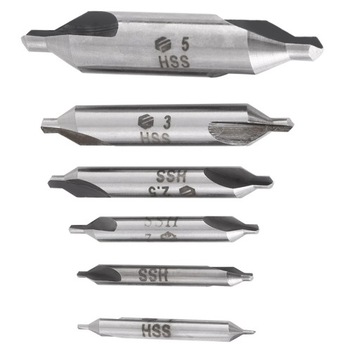 NAKIEŁEK NAKIEŁKI NAWIERTAK WIERTŁA CENTRUJĄCE HSS ZESTAW 6 SZTUK 1 - 5 mm