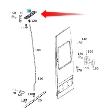 LIŠTA DVEŘE ZADNÍ HORNÍ MERCEDES SPRINTER VW LT