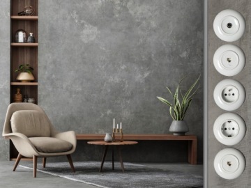 РОЗЕТКА LOFT РЕТРО 230В С JLM ШТЫРЬКОМ БЕЗ РАМКИ