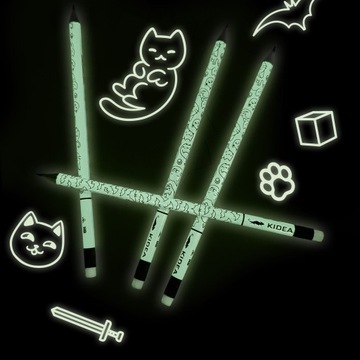 KIDEA СВЕТЯЩИЙСЯ В ТЕМНОТЕ КАРАНДАШ С ЛАСТИКОМ 1 ШТ.