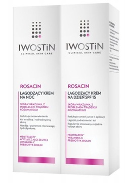 IWOSTIN ROSACIN zestaw łagodzący trądzik różowaty krem na dzień + na noc