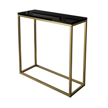 Konsola MODERN szafka czarny połysk złoty 80 cm