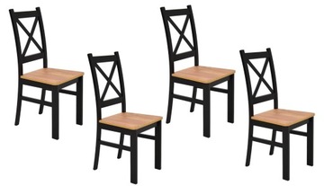 KRZESŁA KRZYŻAK 4 SZT. DĄB CRAFT DREWNO
