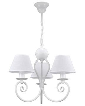 Biały ŻYRANDOL lampa do pokoju sypialni LIVA 3