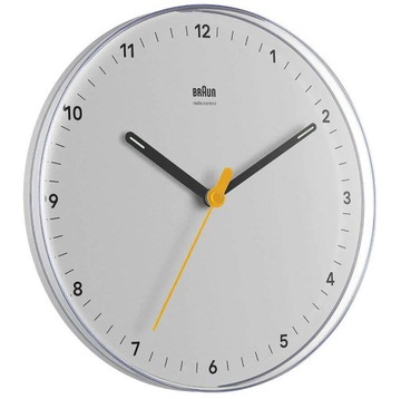 Zegar ścienny Braun biały 23cm + 1x Bateria AA