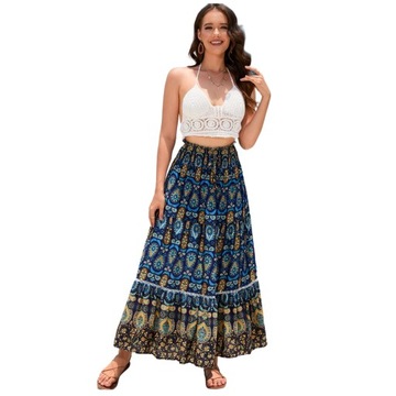 ZWIEWNA DŁUGA SPÓDNICA MAXI DO KOSTEK BOHO DA