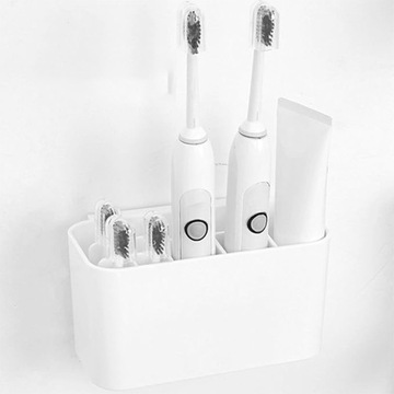 ОРГАНАЙЗЕР ПОДСТАВКА-ДЕРЖАТЕЛЬ ДЛЯ 4 ЭЛЕКТРИЧЕСКИХ ЗУБНЫХ ЩЕТОК И САМОКЛЕЯЩЕЙСЯ ПАСТЫ