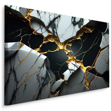 Obraz Ścienny MARMUR Abstrakcja Złoto 3D 120x80