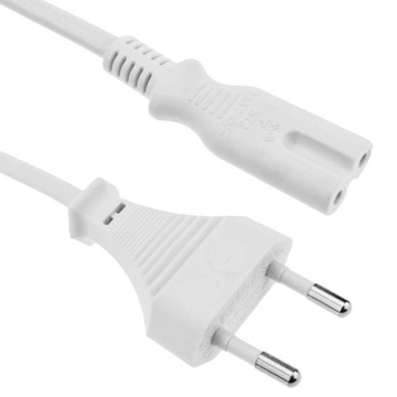 Kabel zasilający AC wtyk C7 1,5m biały