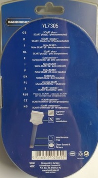 Kabel SCART SCART męski - SCART męski 2,00 m Niebieski