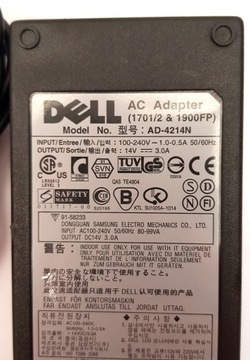 Оригинальный БЛОК ПИТАНИЯ DELL AD-4214N 14 В 3 А 42 Вт 1900FP