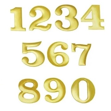 CYFRY NA DRZWI CYFERKI NUMERKI NUMERY CYFRA ZŁOTE KOLOR MOSIĄDZ Ano Design