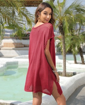 АЖУРНАЯ ПЛЯЖНАЯ ТУНИКА БОХО ЛЕТНЕЕ ПЛАТЬЕ ЦВЕТА