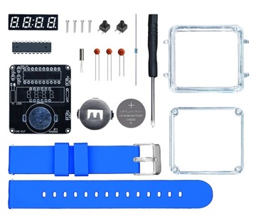 Электронные наручные часы со светодиодным дисплеем для пайки.
