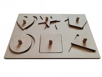 Природная головоломка с геометрическими фигурами Монтессори