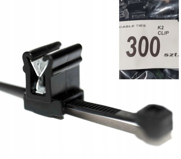 300 x Opaska kablowa z klipsem fotowoltaika