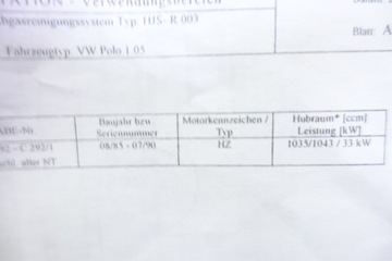 КАТАЛИТИЧЕСКИЙ НЕЙТРАЛИЗАТОР VW POLO 86C 1.0 33KW HZ ДВИГАТЕЛЬ