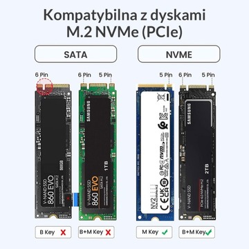 Черный корпус для накопителя Orico M.2 NVMe USB-C, 10 Гбит/с, кабель USB-C длиной 30 см