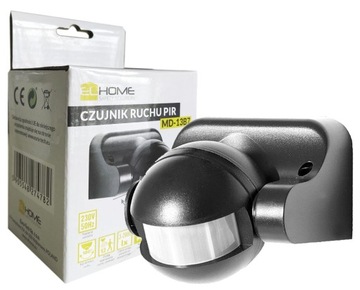 Czujnik Ruchu PIR Zewnętrzny Ścienny 1200W Czarny