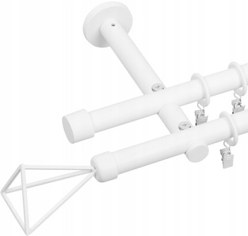 ДВОЙНОЙ КАРДИН 300 СМ 19+19 ММ МАТОВЫЙ ЧЕРНЫЙ МАТОВЫЙ БЕЛЫЙ ВЫБОР КОНЦОВ RENA