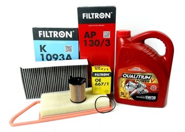 5W30 OLEJ 5L + SADA FILTRŮ CITROEN C2 C3 1.4HDI