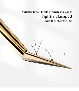 Пинцет для наращивания ресниц DeceMars, золотой цвет