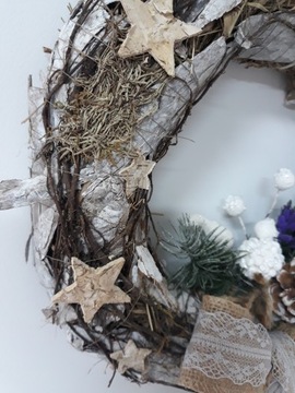 РОЖДЕСТВЕНСКИЙ ВЕНОК НА ДВЕРЬ, натуральный бохо ПЛАТЬЕ