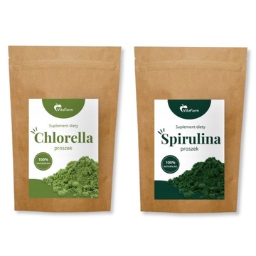 SPIRULINA i CHLORELLA proszek / zestaw 2x250g