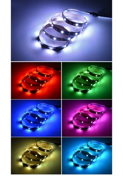 ПОДСВЕТКА ТЕЛЕВИЗОРА RGB СВЕТОДИОДНАЯ ЛЕНТА 4x 50см ПУЛЬТ USB