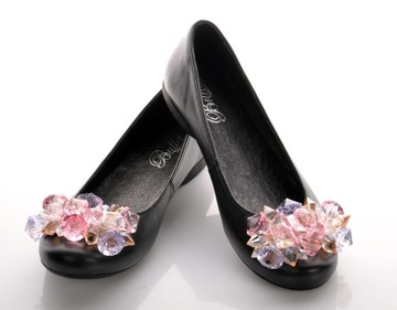 Балетки, кожа, КАМНИ, ЦИРКОНИЙ, ОТДЕЛКА РОЗ, BULLET42