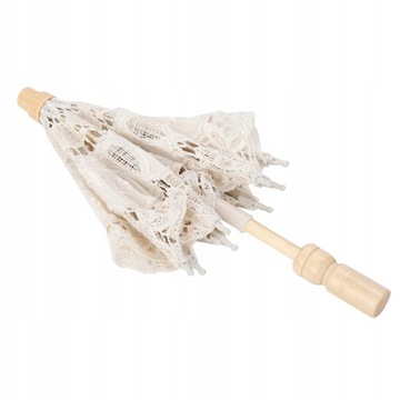 KORONKOWY Z BEZOWY KORONKI REKWIZYT DO PARASOLA