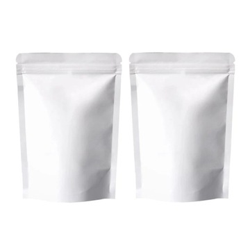 50PACK Customized LOGO Mylar Withe Karft Paper Stand Up Zipper Bag Candy