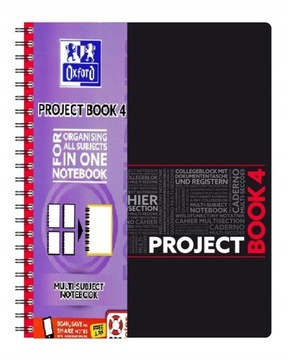 Kołozeszyt A4+ 100k kratka Oxford ProjectBook Czer