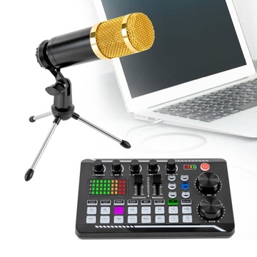 Pakiet Sprzętu Podcast, interfejs Audio z mikserem DJ i mikserem dźwięku