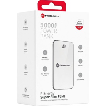 Tenká powerbanka pro MagSafe, rychlé bezdrátové nabíjení Forcell Qi2 15W