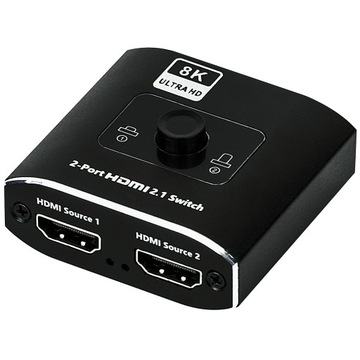 SWITCH HDMI 2.1 2x1 PRZEŁĄCZNIK ROZDZIELACZ AKTYWNY HDCP 2.2 8K60Hz 4K120Hz