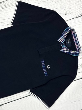 FRED PERRY Koszulka Polo Męska Slim Fit Logowana Kołnierzyk w Krateczke XL