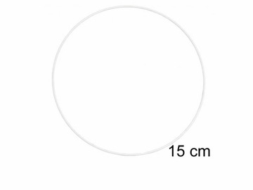 OBRĘCZ METALOWA 15cm na ŁAPACZ SNÓW BIAŁA