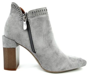 БОТИНКИ BELLA PARIS НА ВЫСОКОМ КАБЛУКЕ, СЕРЫЕ, ОКОНЧАННЫЕ R39