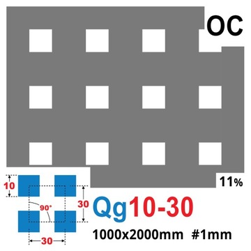 ЛИСТ ПЕРФОРИРОВАННЫЙ 1000 х 2000 ОЦИНКОВАННЫЙ 1 мм Qg 10-30