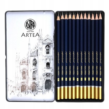 Zestaw ołówków do szkicowania ASTRA ARTEA mix 12 SZTUK