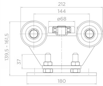 80-001 РОЛИКОВЫЙ ДЛЯ ОТКАТНЫХ ВОРОТ 80х80