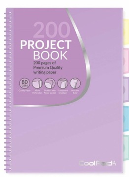 COOLPACK KOŁOZESZYT w Kratkę B5 Przekładki Organizer Fiolet Pastel 100k