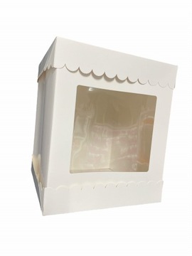 Opakowanie na tort piętrowy 26x26x30 cm Pudełko wysokie z oknem