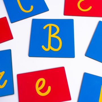 Szorstki alfabet pisany Montessori Materiał Językowy