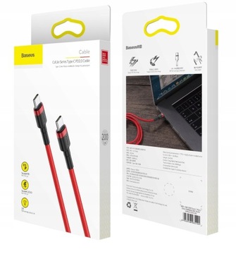 КАБЕЛЬ BASEUS STRONG USB-C ДЛЯ БЫСТРОЙ ЗАРЯДКИ TYPE-C TYPE-C PD 60W QC 3.0 2M