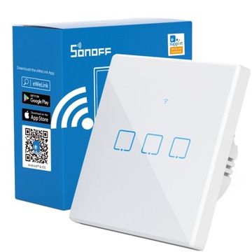 WŁĄCZNIK ŚWIATŁA DOTYKOWY LED Biały WIFI 3C SONOFF